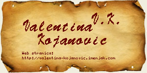 Valentina Kojanović vizit kartica